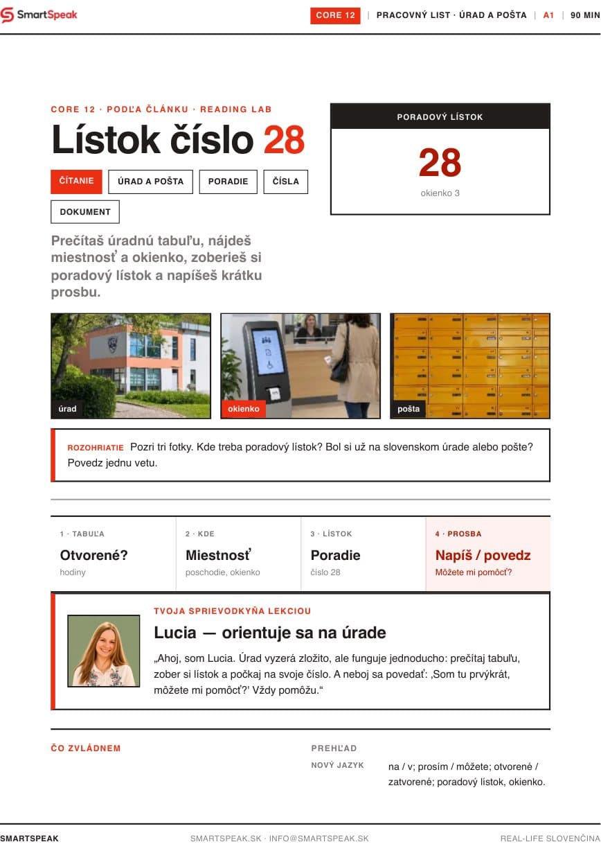 Titulný vizuál lekcie Lístok číslo 28