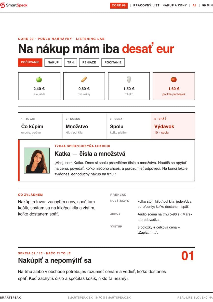 Titulný vizuál lekcie Na nákup mám iba desať eur