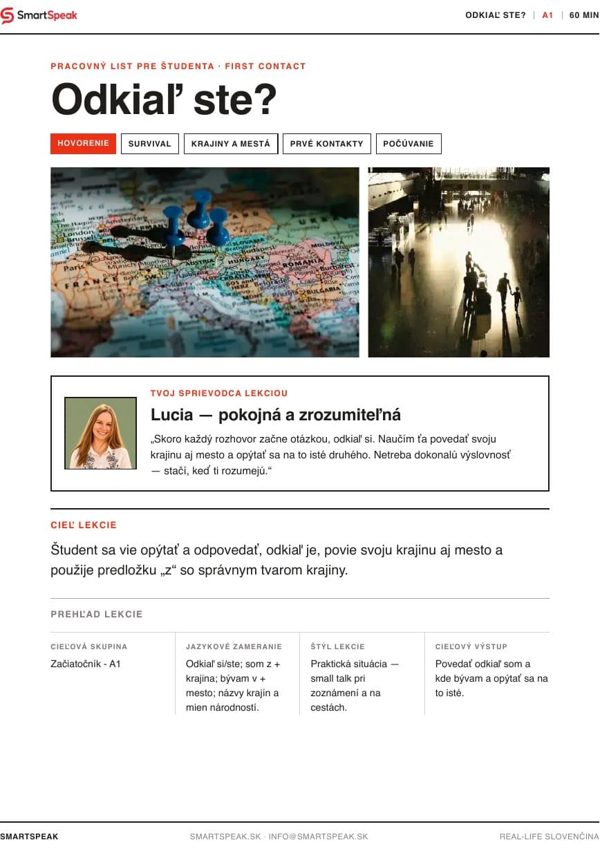 Titulný vizuál lekcie Odkiaľ ste