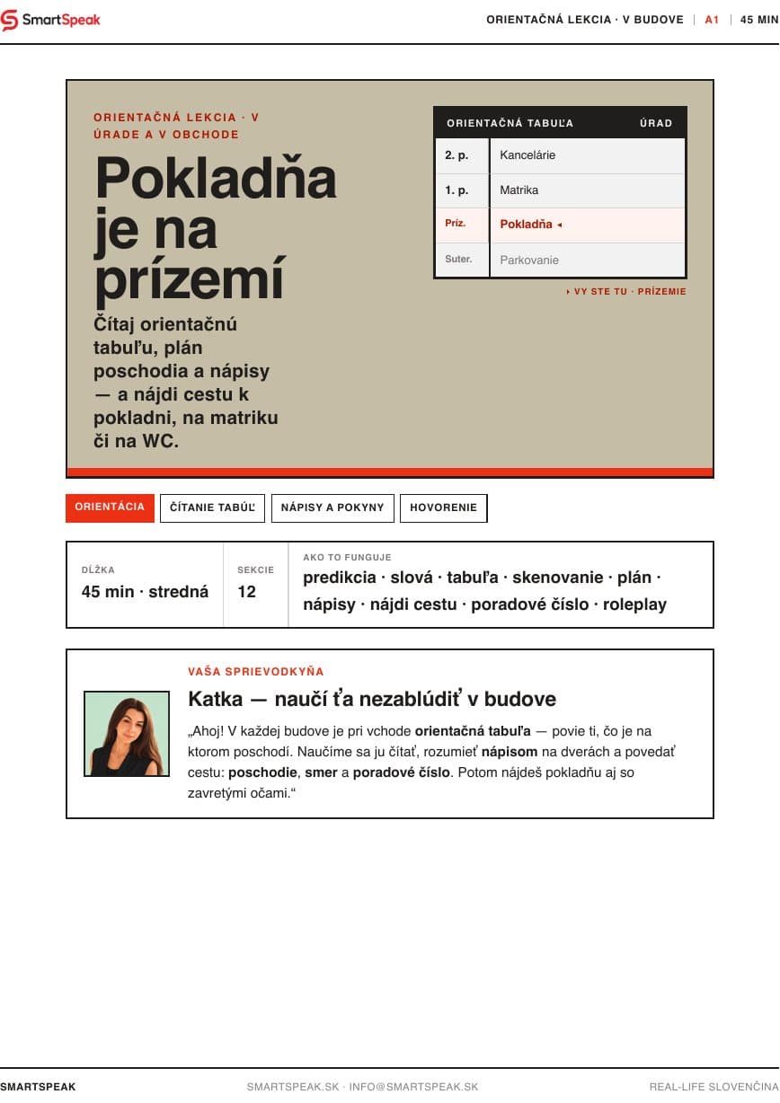 Titulný vizuál lekcie Pokladňa je na prízemí