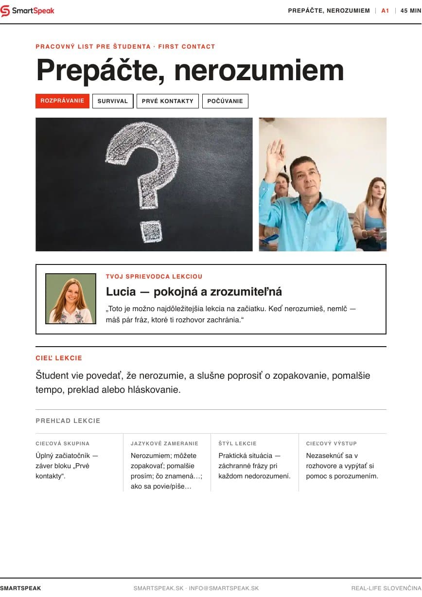 Titulný vizuál lekcie Prepáčte, nerozumiem