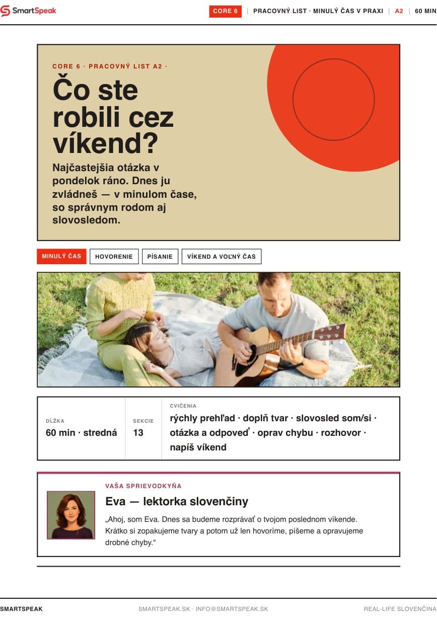 Titulný vizuál lekcie Čo ste robili cez víkend?