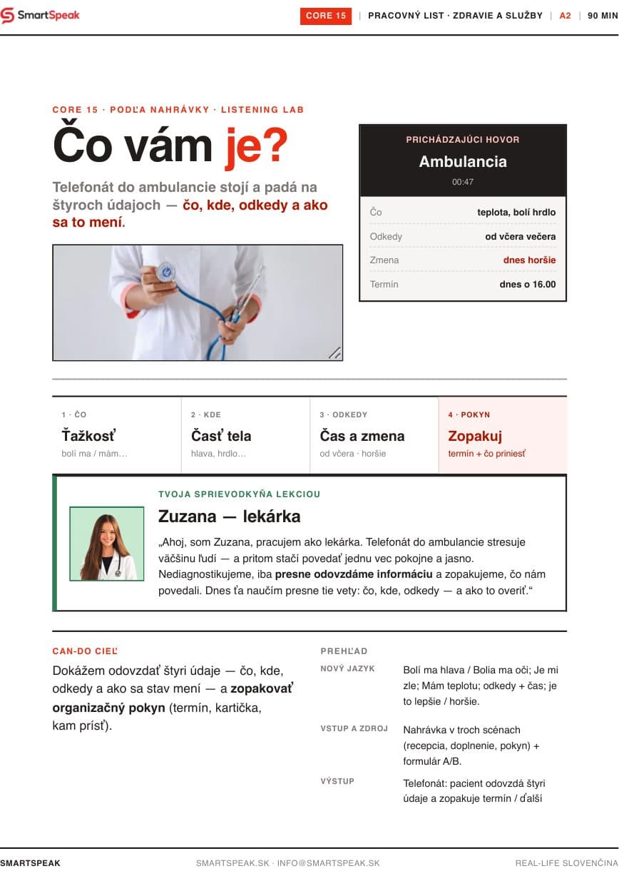 Titulný vizuál lekcie Čo vám je?