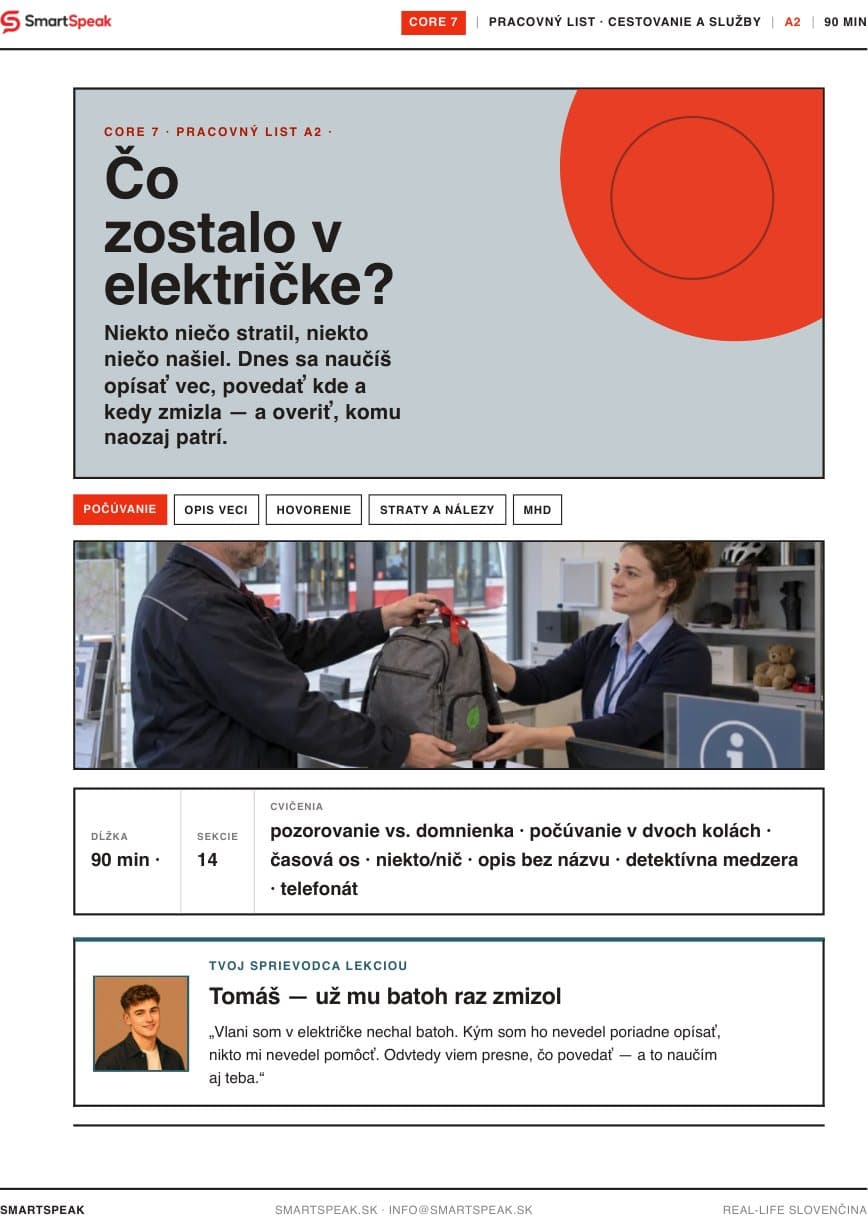 Titulný vizuál lekcie Čo zostalo v električke?