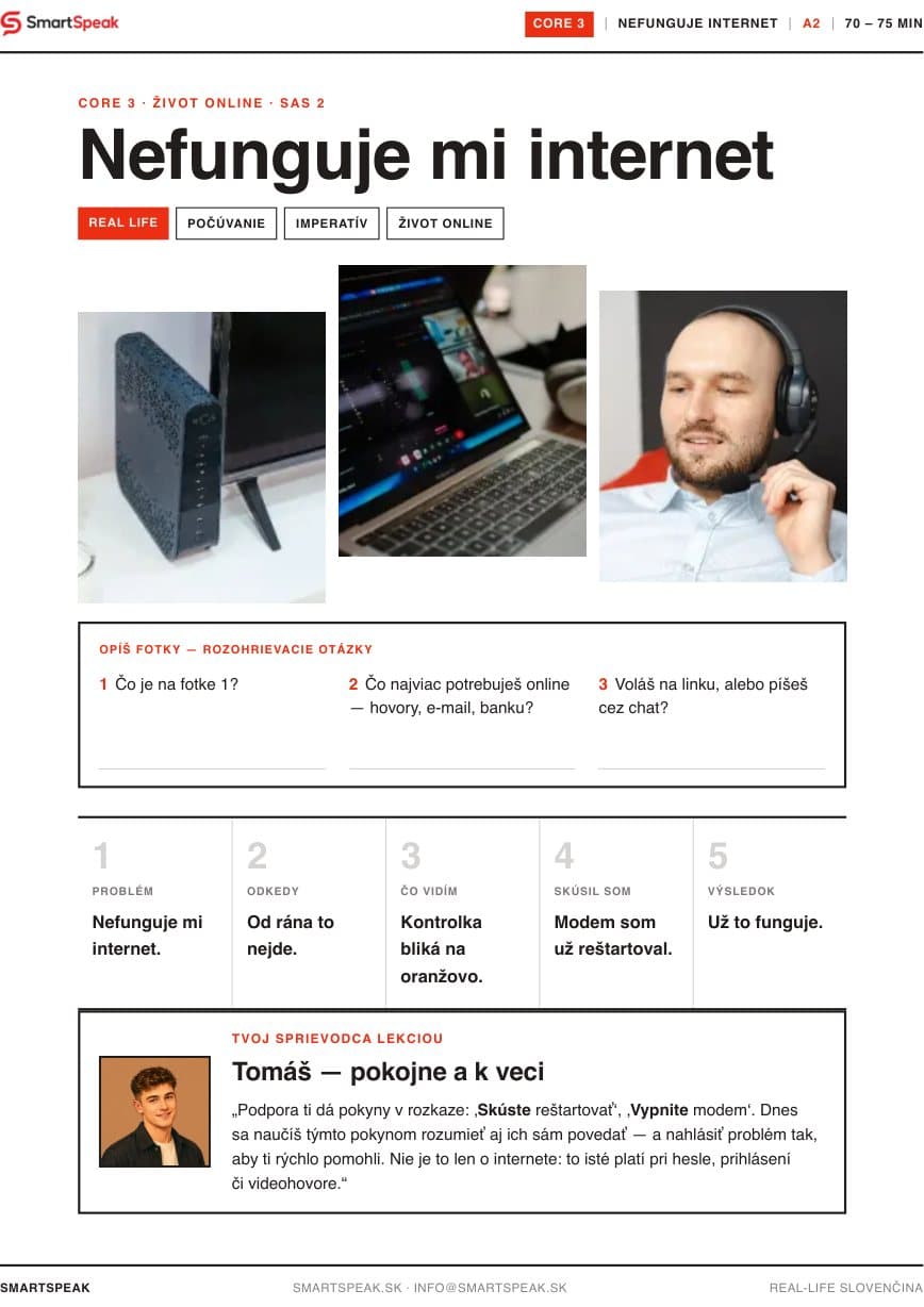 Titulný vizuál lekcie Nefunguje mi internet