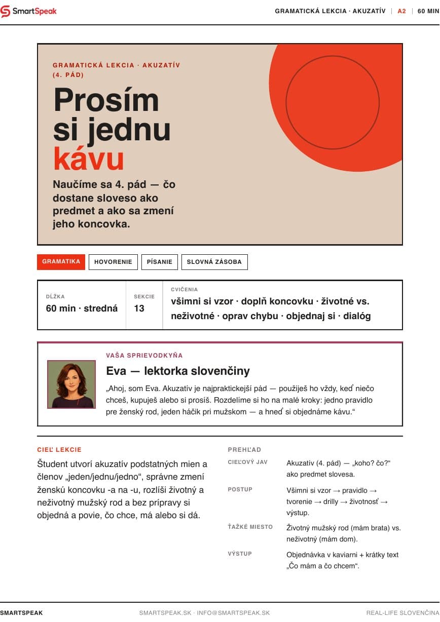 Titulný vizuál lekcie Prosím si jednu kávu