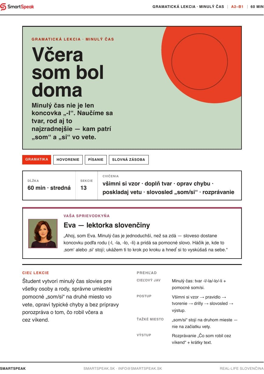 Titulný vizuál lekcie Včera som bol doma