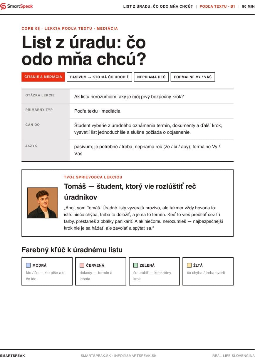 Titulný vizuál lekcie List z úradu- čo odo mňa chcú?