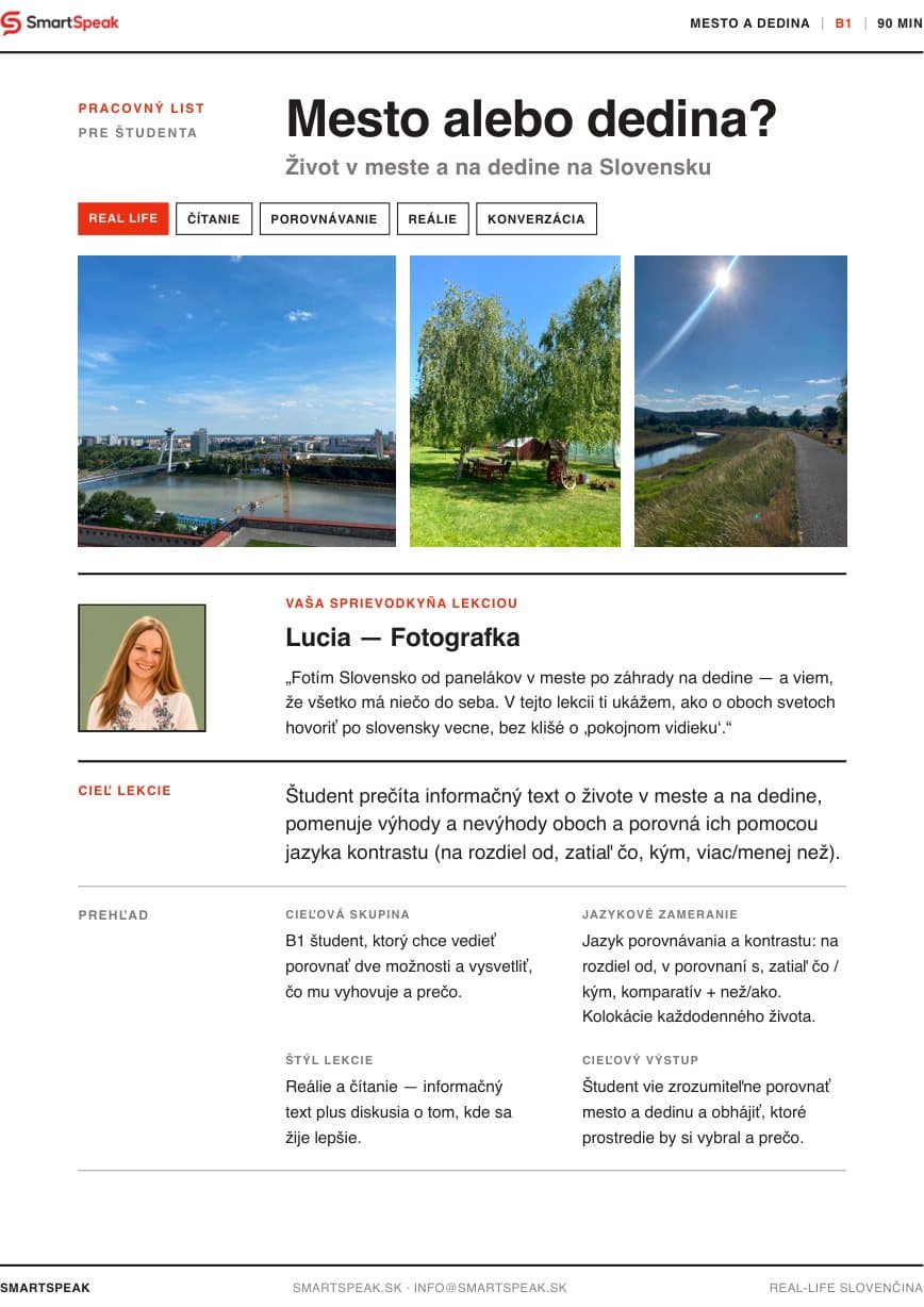 Titulný vizuál lekcie Mesto alebo dedina?