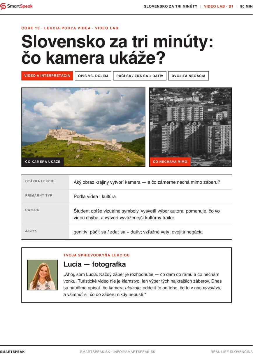 Titulný vizuál lekcie Slovensko za tri minúty- čo kamera ukáže?